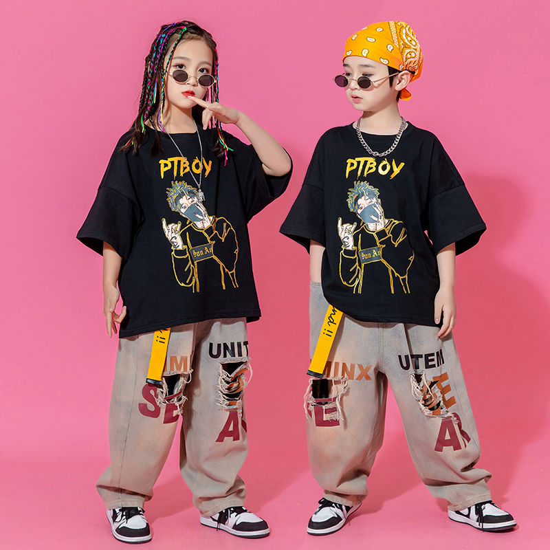 ストリートダンスのダンス服のジャズダンスのヒップホップのジャズの演出の服装の練習服のhiphopの子供の街のダンスのファッションの服のスーツ
