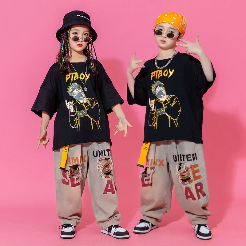 ストリートダンスのダンス服のジャズダンスのヒップホップのジャズの演出の服装の練習服のhiphopの子供の街のダンスのファッションの服のスーツ