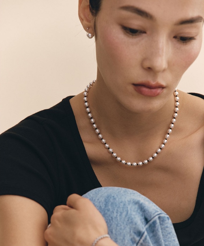 【HYERES LOR】24SS★ BR(W) Ball MIX Pearl & Spinel Beads NC HYERES LOR] H edition BR(W) Ball MIX Pearl & Spinel Beads