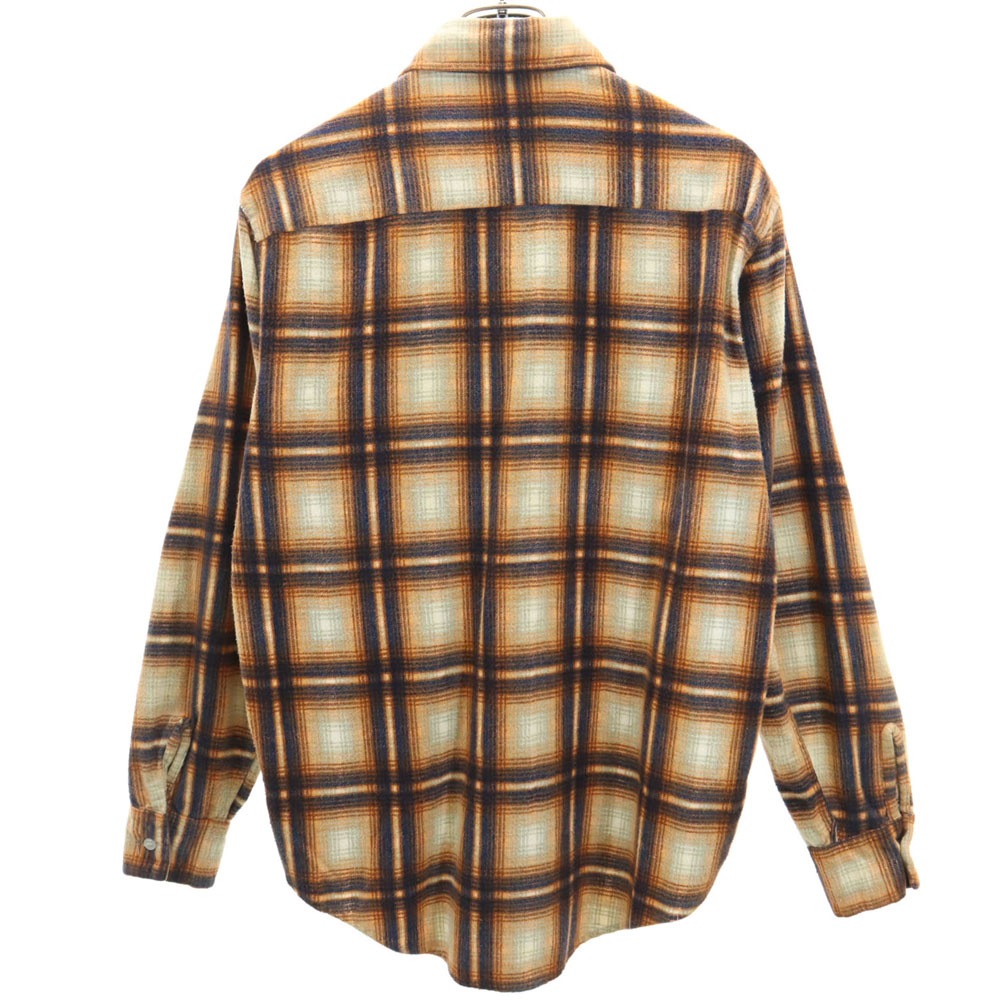 nassau 70s ヴィンテージ チェック柄 長袖 ネルシャツ S イエロー系 メンズ