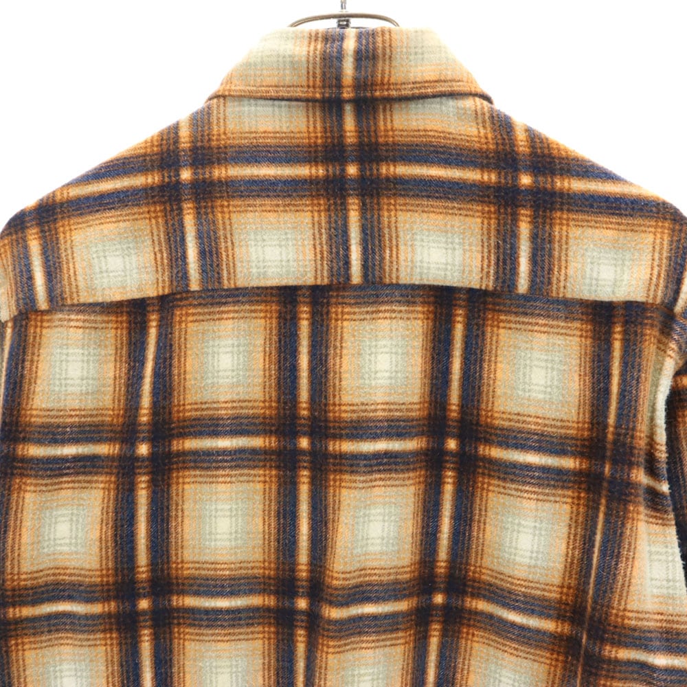 nassau 70s ヴィンテージ チェック柄 長袖 ネルシャツ S イエロー系 メンズ