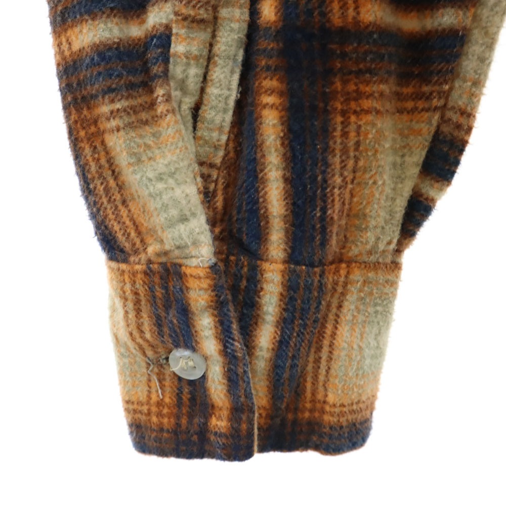 nassau 70s ヴィンテージ チェック柄 長袖 ネルシャツ S イエロー系 メンズ