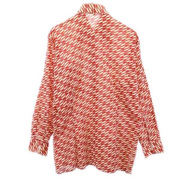 総柄 長袖 シャツ 4 レッド系 メンズ 総柄 長袖 シャツ 4 レッド系 メンズ