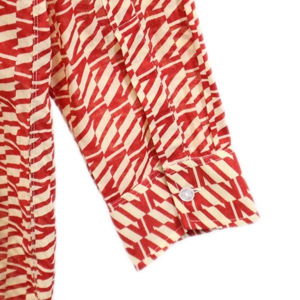 総柄 長袖 シャツ 4 レッド系 メンズ 総柄 長袖 シャツ 4 レッド系 メンズ