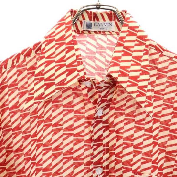 総柄 長袖 シャツ 4 レッド系 メンズ 総柄 長袖 シャツ 4 レッド系 メンズ