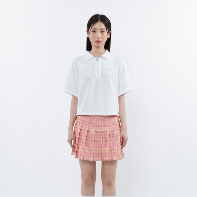 CODEGRAPHY (ウィメンズ) ジップカラーポロT_ホワイト CODEGRAPHY (ウィメンズ) ジップカラーポロT_ホワイト