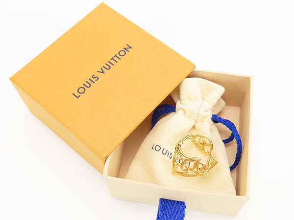 激レア新品同様ルイヴィトンバーグLVツイッギーリング指輪ゴールドメタルM0906S 激レア新品同様ルイヴィトンバーグLVツイッギーリング指輪ゴールドメタルM0906S