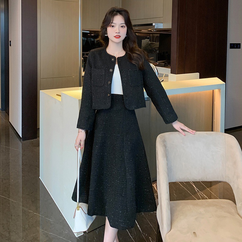 超人気セットアップ スーツ レディース きれいめ ツイードスカート ノーカラー ツイードジャケット 大きいサイズ 韓国 ファッション 卒業式 入学式