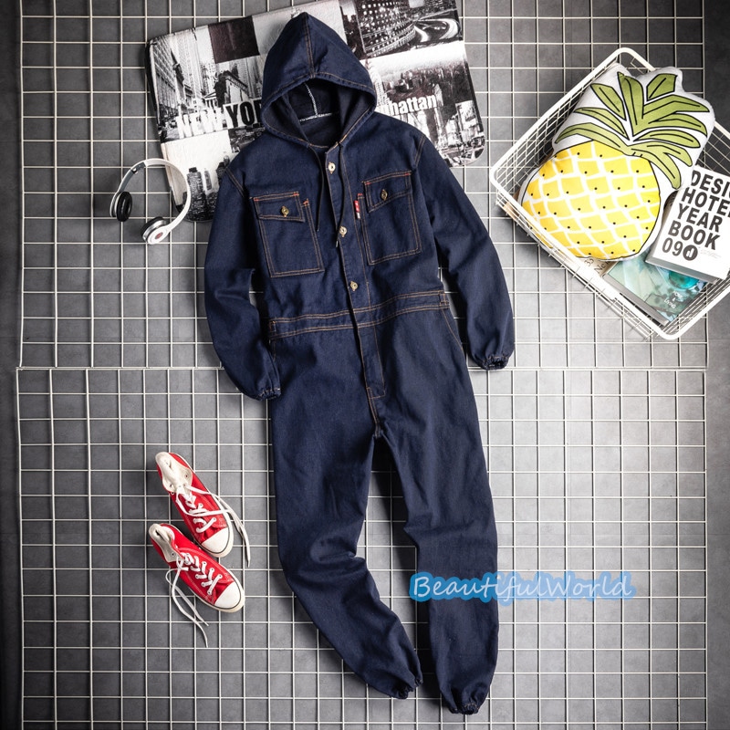 ツナギ メンズ カバーオール ジャンプスーツ オールインワン サロペット オーバーオール バイカー ツーリング 春 夏 秋 冬 ストリートアメカジ 作業服 お洒落24bdk73