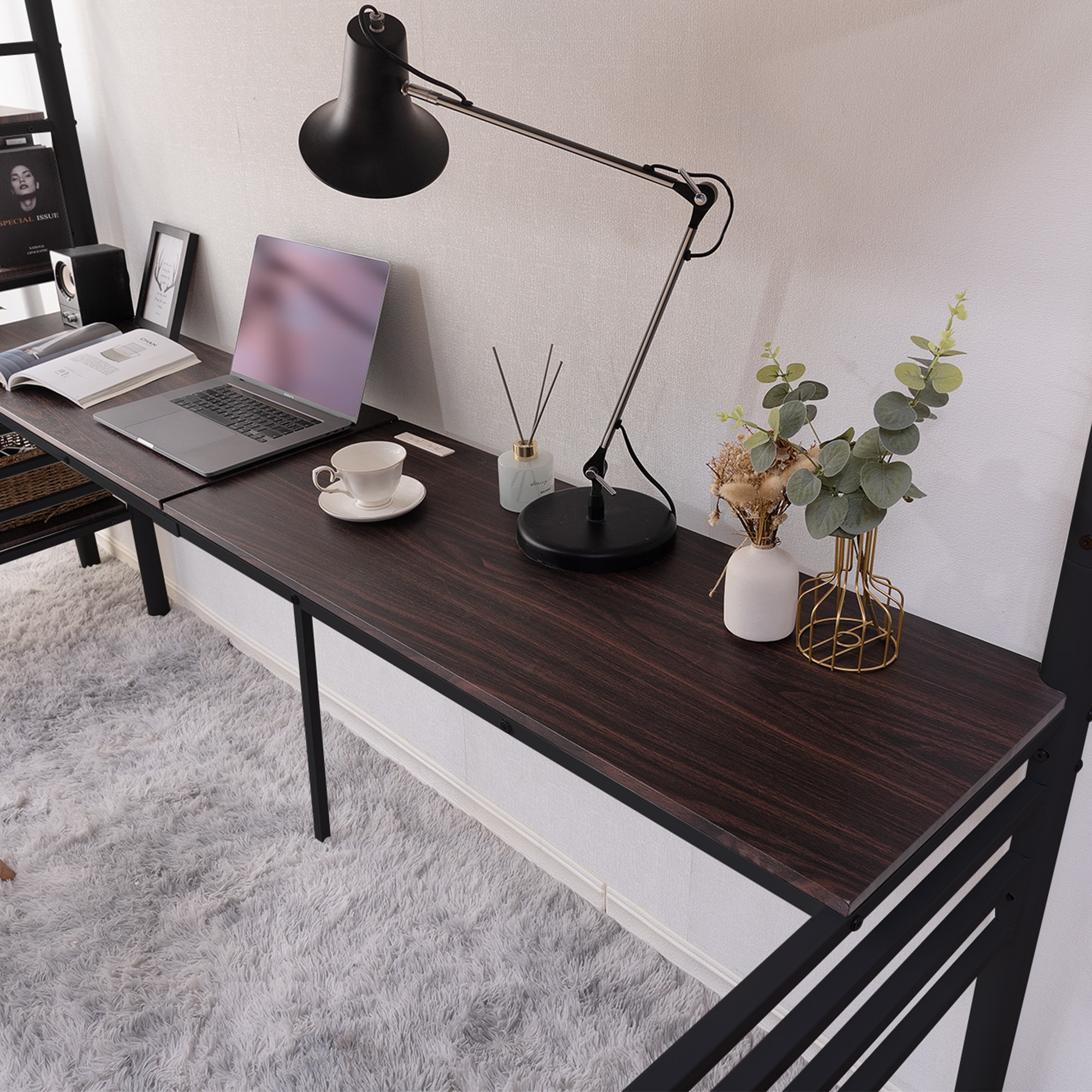 国内発送！A20ロフトベッド 階段付き パイプベッド シングル コンセント付き 収納 子供ベッド 子供部屋二段ベッド スチール 耐震 ベッド シングル パイプベッド パイプ