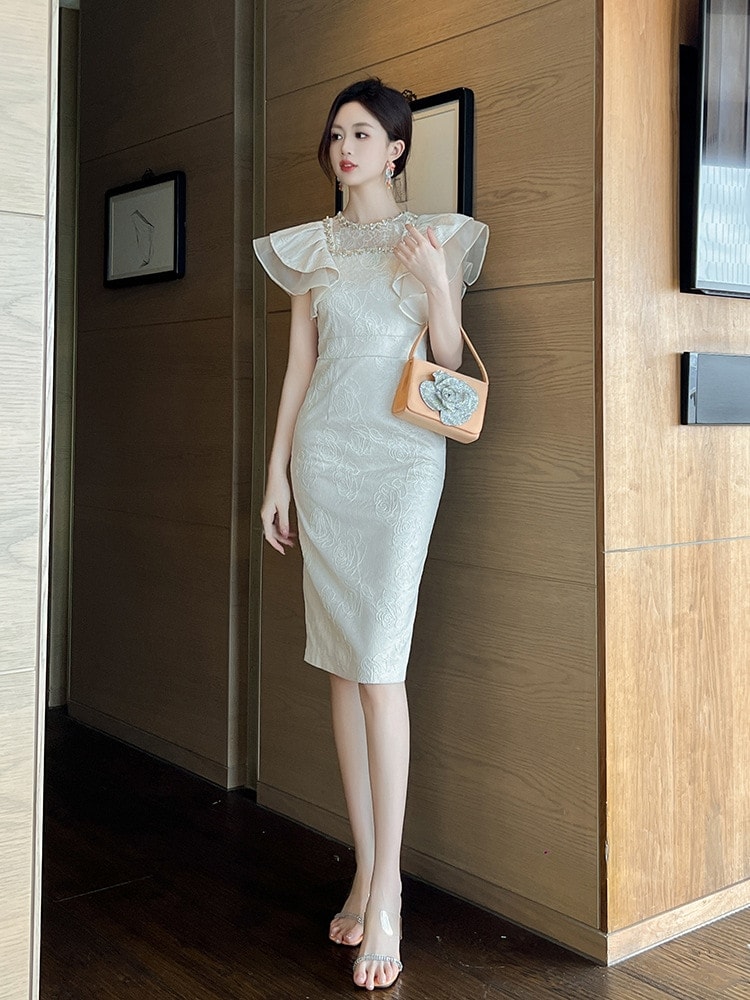 ロングスカート上品 25 フリル ダイヤモンド飾り ワンピース タイト ドレス パーティー キャバ 大人 同窓会 披露宴 卒業式 結婚式 演奏会 ウェディング 二次会 メガ割 ロングスカート上品 25 フリル ダイヤモンド飾り ワンピース タイト ドレス パーティー キャバ 大人 同窓会 披露宴 卒業式 結婚式 演奏会 ウェディング 二次会 メガ割