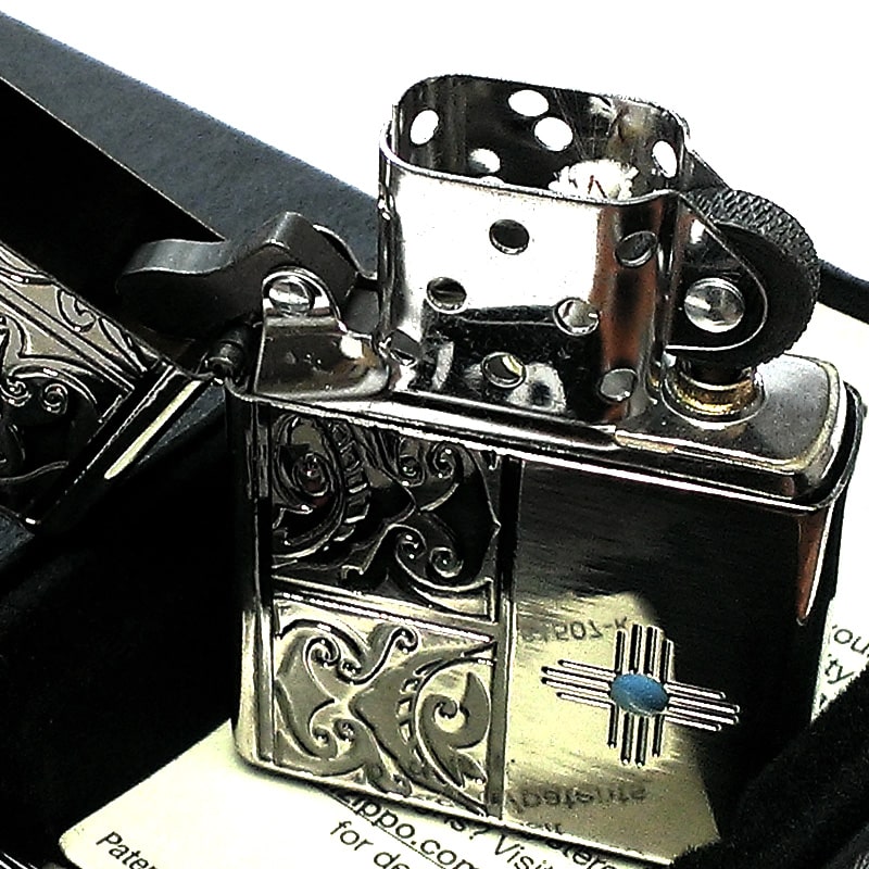 ZIPPO ライター ネイティブアメリカン ジッポ シルバー 両面加工 彫刻 アンティーク おしゃれ 珍しい お守り かっこいい 銀燻し メンズ ギフト プレゼント