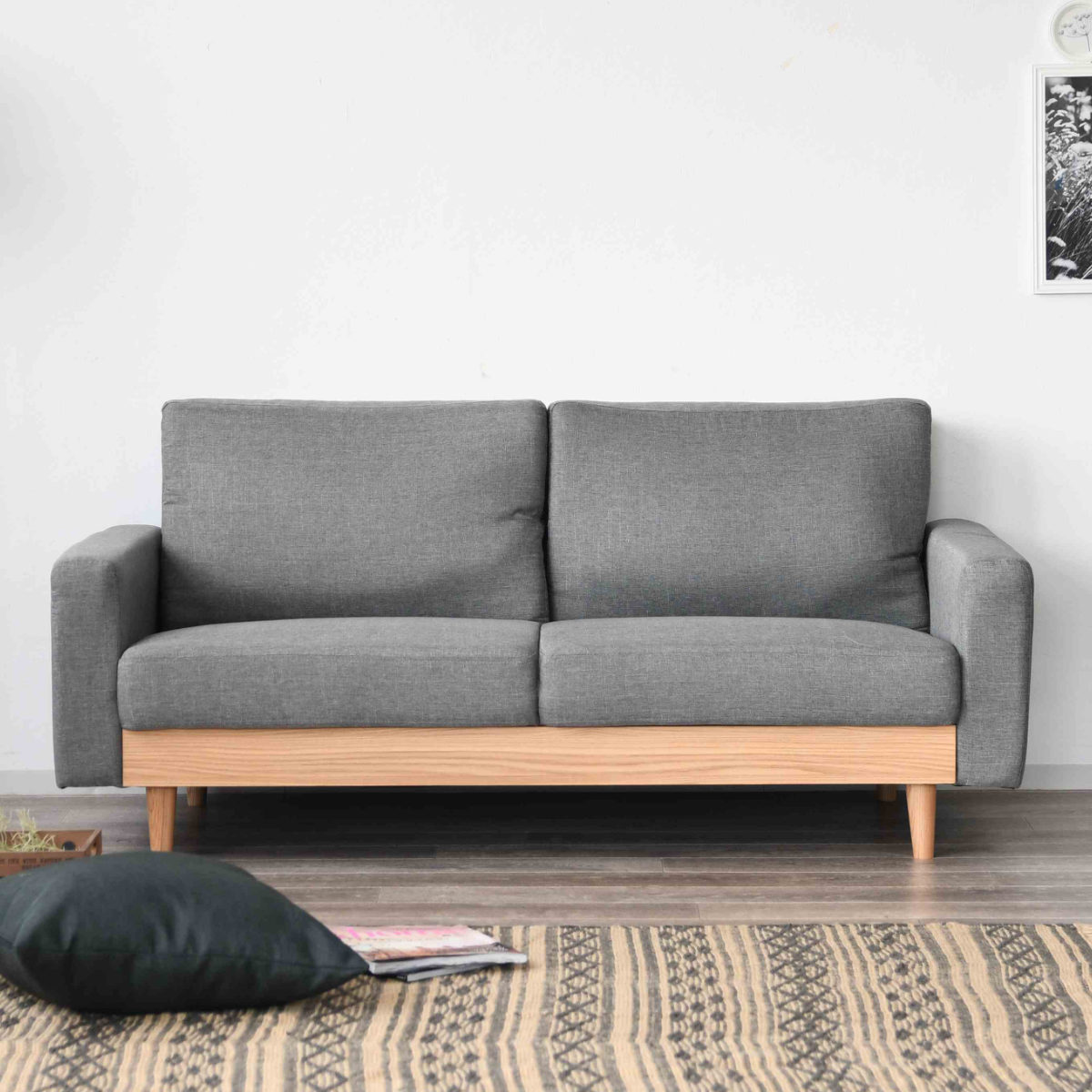 ソファ 3人掛け 幅165cm デコラ ソファー 三人掛け ファブリック 木目調 シンプル モダン おしゃれ オシャレ