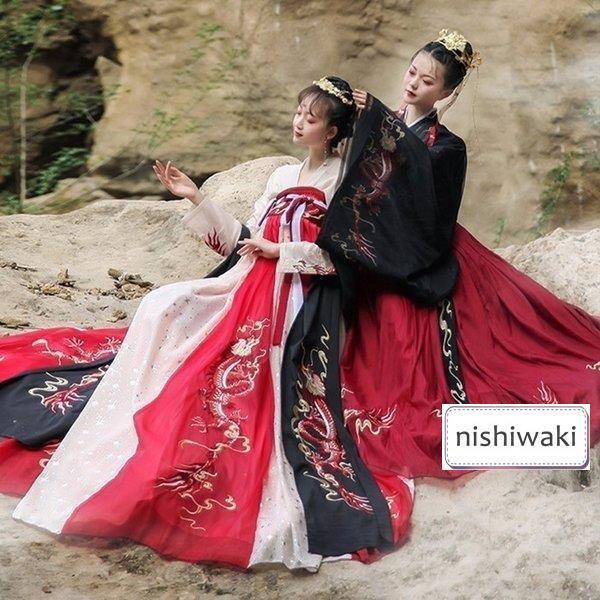 撮影 ロングドレス ステージ 中国古代衣装 漢服仙女 おしゃれ ワンピース 中華服 女性 チャイナ服 漢服 コスプレ 中国古風 唐装漢服 チャイナドレス 2色入