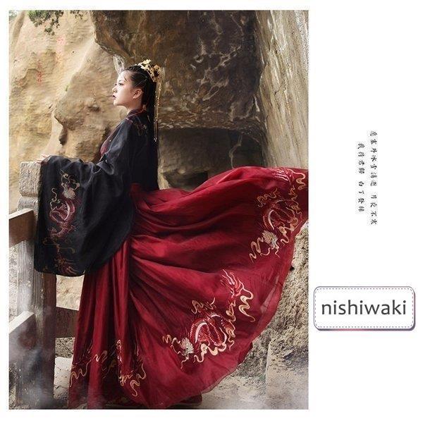 撮影 ロングドレス ステージ 中国古代衣装 漢服仙女 おしゃれ ワンピース 中華服 女性 チャイナ服 漢服 コスプレ 中国古風 唐装漢服 チャイナドレス 2色入