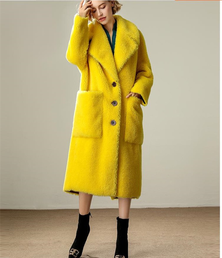 大热新品！秋冬物登場！羊毛 せん断 フェイクファー コート 女性 中長セクション オーストラリアの大