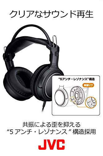 JVCケンウッド JVC HA-RZ910 密閉型ステレオヘッドホン 室内用(テレビ・ゲーム向け) 1.2m+延長2.3mコード付き