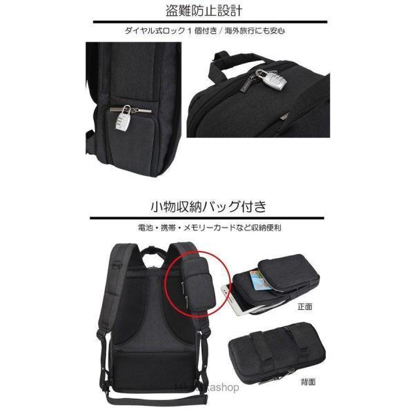 カメラバッグ 一眼レフリュック カメラリュック リュックサック 旅行バッグ 登山 トラベル 撥水 防水カバー インナーケース USBポート 大容量 2層