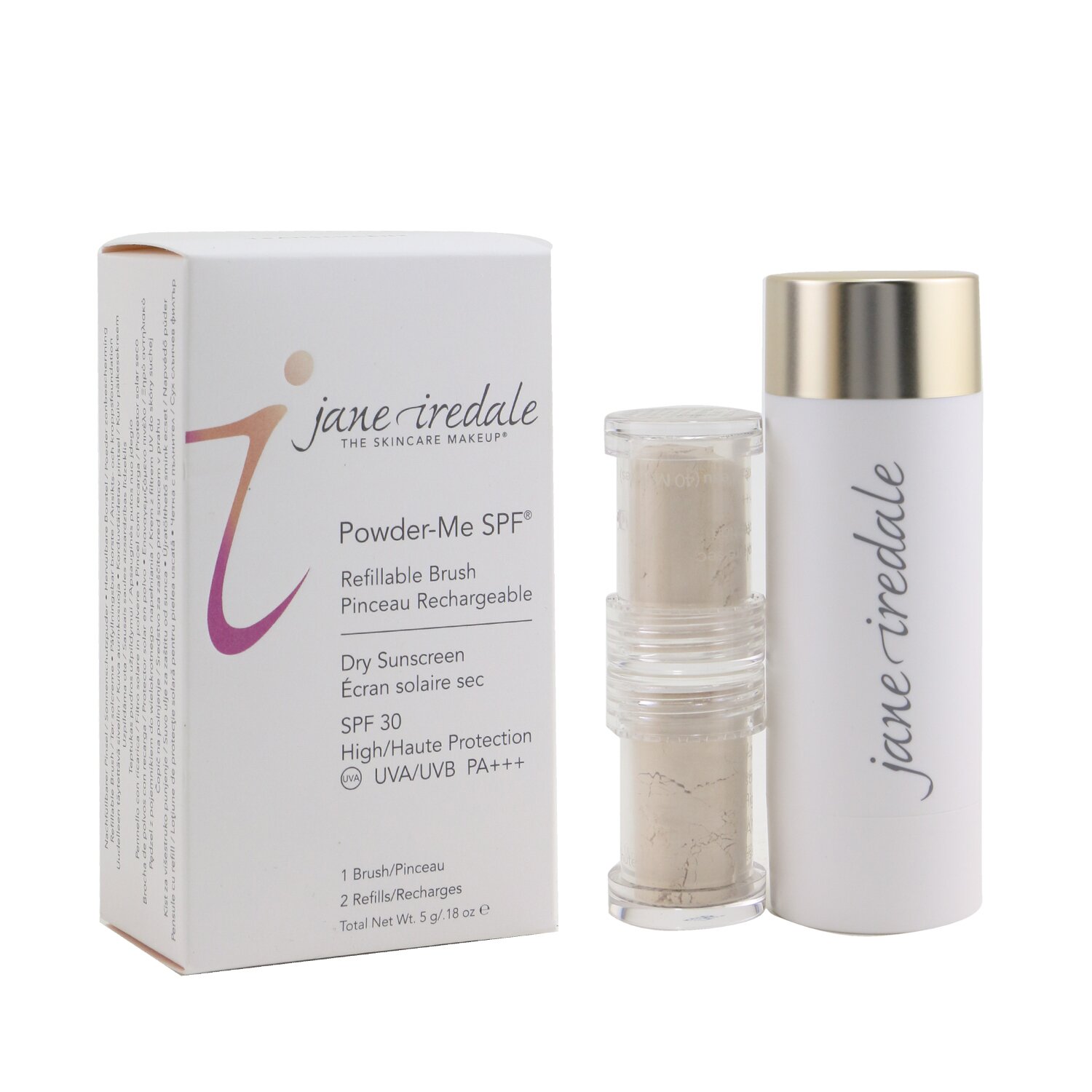 Jane Iredale パウダーミーレフィラブルブラシ (1xブラシ2xレフィル) - トランスルーセント
