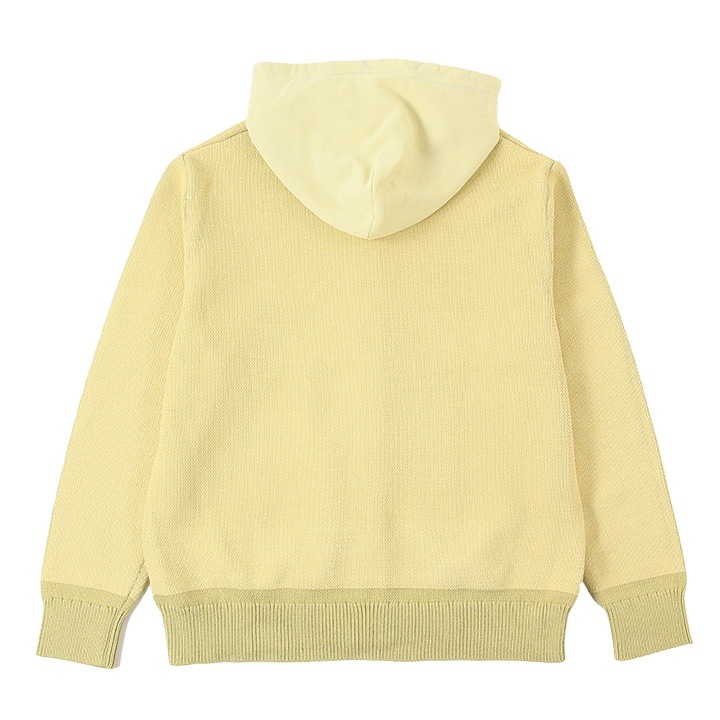 長袖ニットパーカー メンズ K-ONNOR オーバーダイコーティング加工 ロゴプリント die-m-t-f8-11k