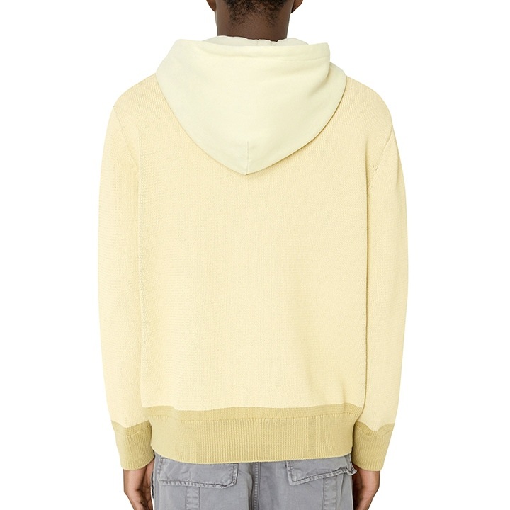 長袖ニットパーカー メンズ K-ONNOR オーバーダイコーティング加工 ロゴプリント die-m-t-f8-11k