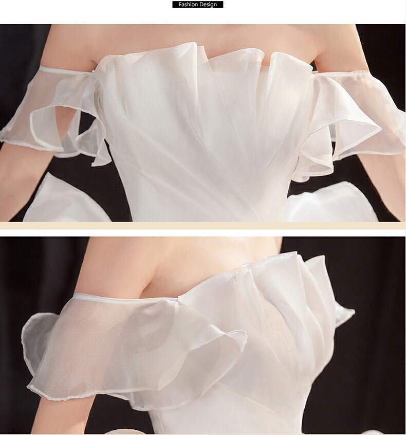 ウェディングドレス 袖あり ロングドレス 白 プリンセスラインドレス きれいめ パーティードレス 無地 ワンピース 二次会 前撮りドレス 結婚式 お嫁さん フォーマルドレス 披露宴 撮影 ハネムーンフ