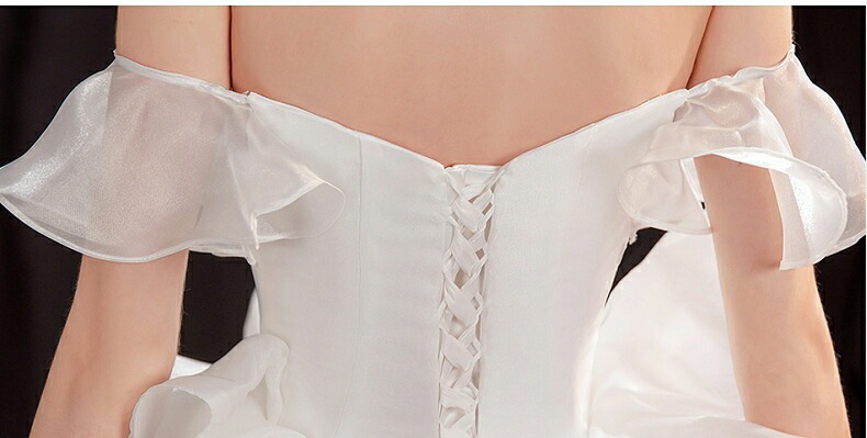 ウェディングドレス 袖あり ロングドレス 白 プリンセスラインドレス きれいめ パーティードレス 無地 ワンピース 二次会 前撮りドレス 結婚式 お嫁さん フォーマルドレス 披露宴 撮影 ハネムーンフ