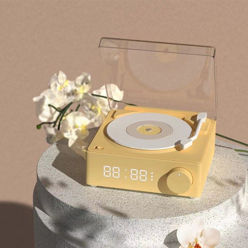 アトミック・ブラック・ゴム目覚まし時計Bluetoothスピーカー誕生日プレゼント姉妹女子に高音質レコード音響をプレゼント