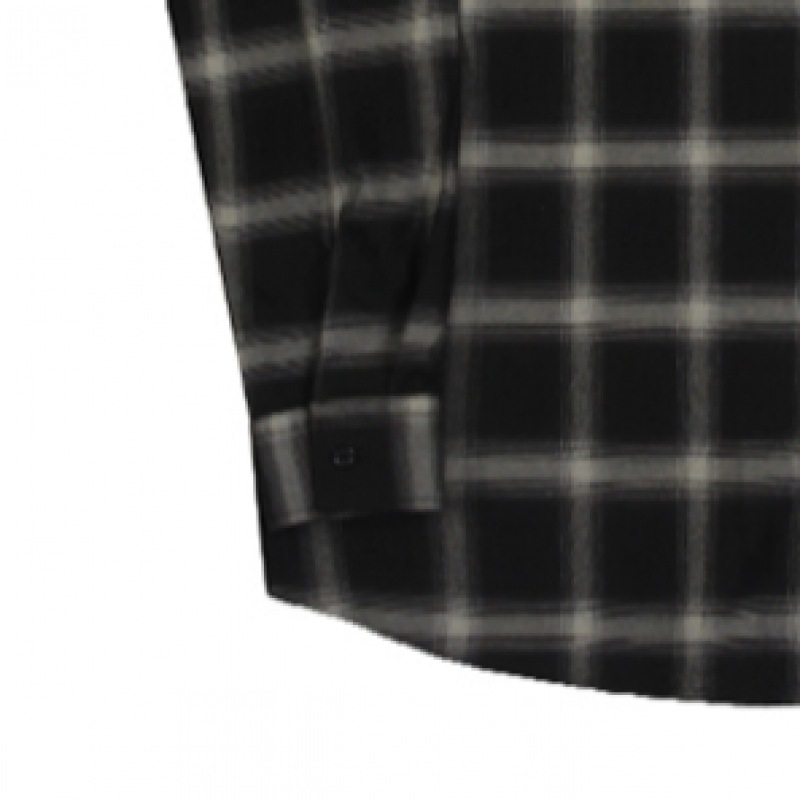 GRAVER [ユニセックス] フラワーグラバーオブアーチロゴチェックシャツ_ブラック