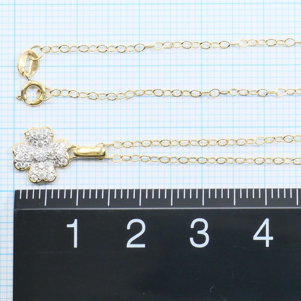 K18 18金 YG イエローゴールドWG ネックレス ジルコニア 約39cm ジュエリー 中古 K18 18金 YG イエローゴールドWG ネックレス ジルコニア 約39cm ジュエリー 中古