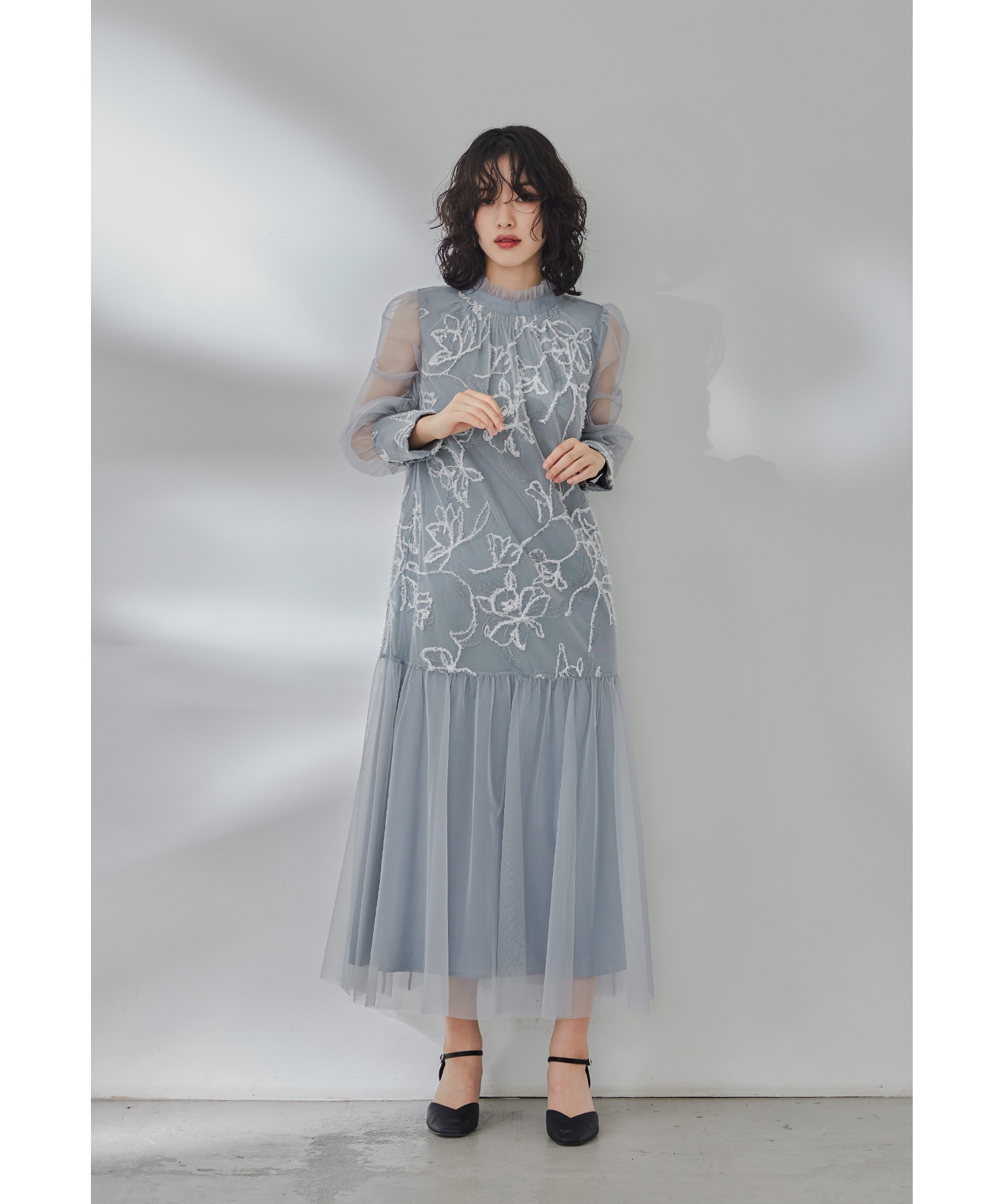 フェザーフラワーチュールドレス パーティードレス 結婚式 ワンピース 刺繍レース ラメ フレア Aライン お呼ばれ パーティー 二次会 披露宴 謝恩会 成人式 同窓会 卒業式 フォーマル