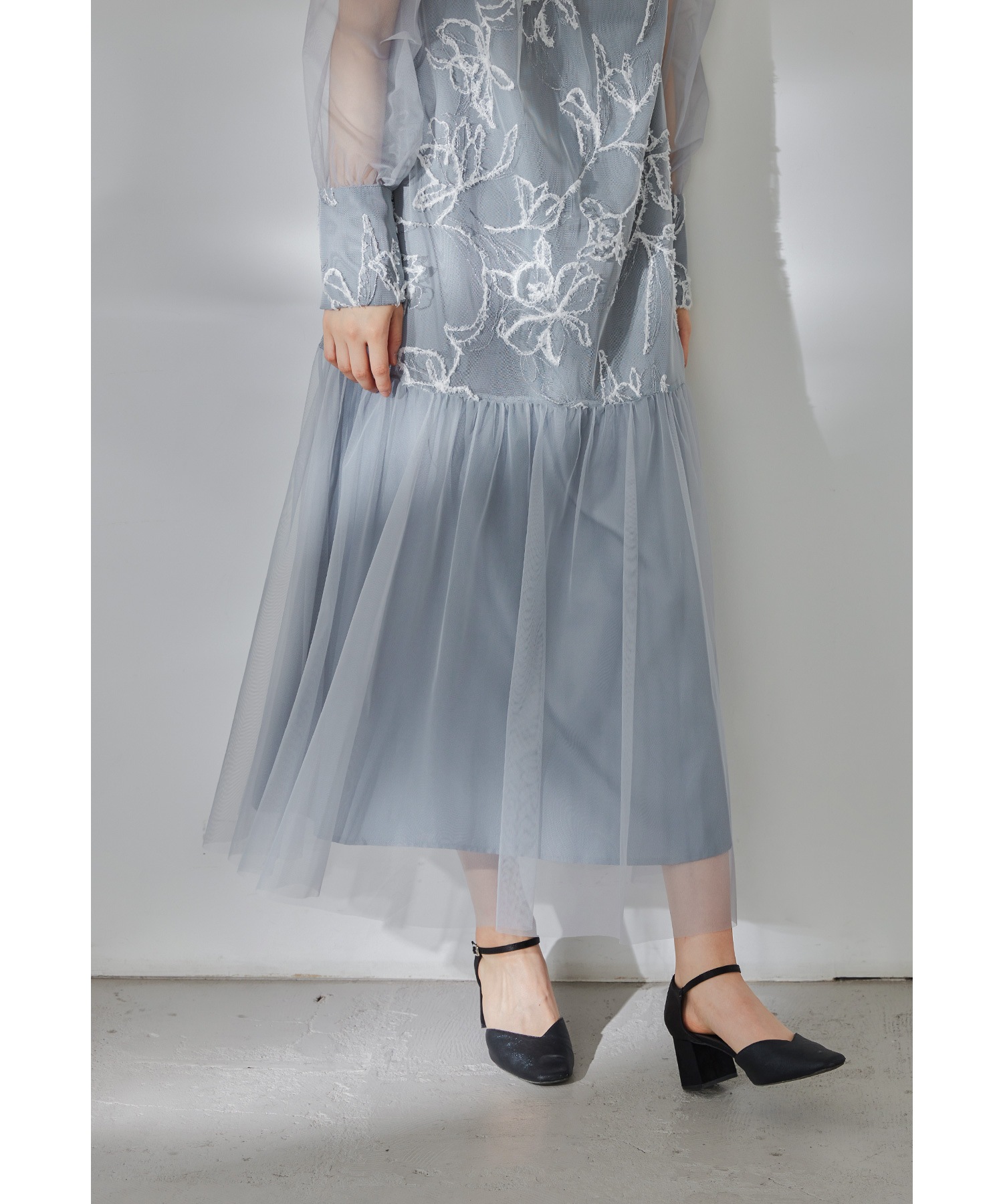 フェザーフラワーチュールドレス パーティードレス 結婚式 ワンピース 刺繍レース ラメ フレア Aライン お呼ばれ パーティー 二次会 披露宴 謝恩会 成人式 同窓会 卒業式 フォーマル