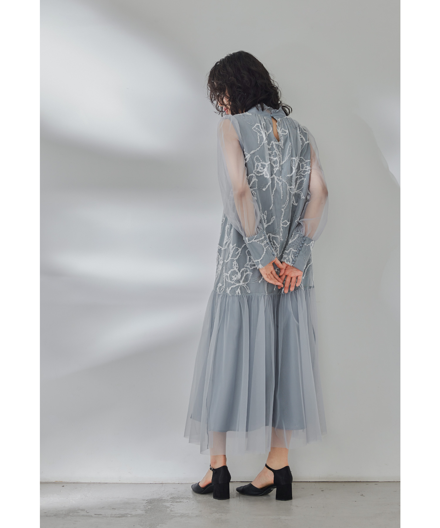 フェザーフラワーチュールドレス パーティードレス 結婚式 ワンピース 刺繍レース ラメ フレア Aライン お呼ばれ パーティー 二次会 披露宴 謝恩会 成人式 同窓会 卒業式 フォーマル