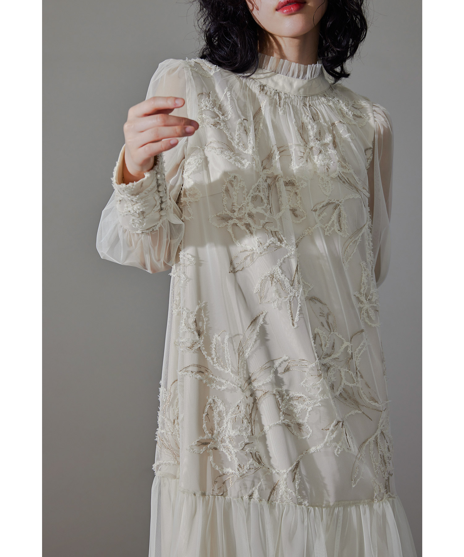 フェザーフラワーチュールドレス パーティードレス 結婚式 ワンピース 刺繍レース ラメ フレア Aライン お呼ばれ パーティー 二次会 披露宴 謝恩会 成人式 同窓会 卒業式 フォーマル