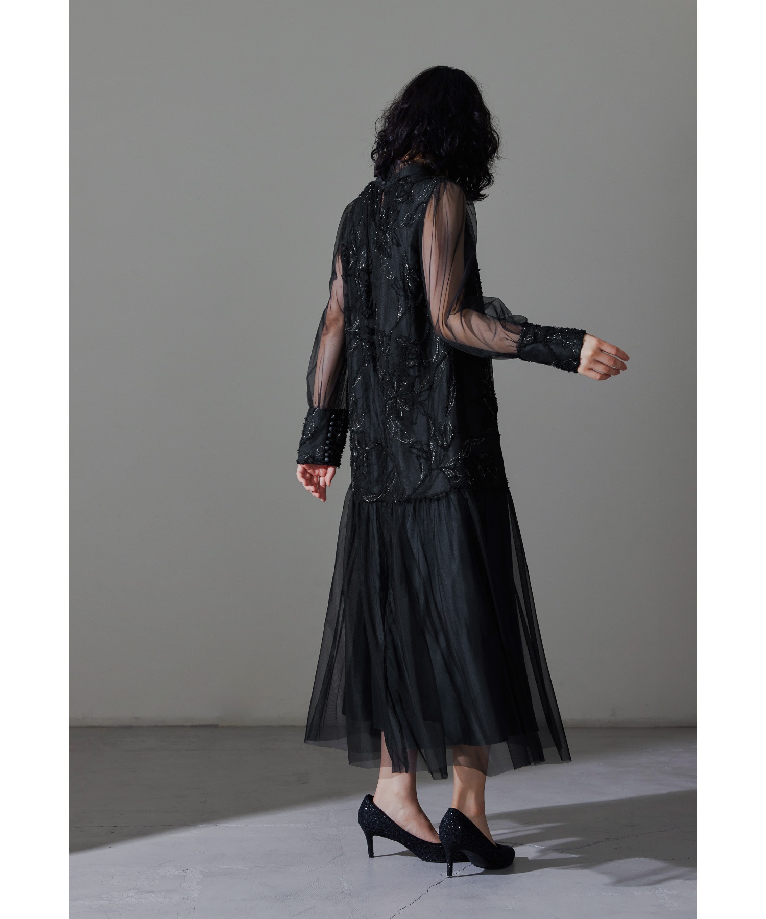 フェザーフラワーチュールドレス パーティードレス 結婚式 ワンピース 刺繍レース ラメ フレア Aライン お呼ばれ パーティー 二次会 披露宴 謝恩会 成人式 同窓会 卒業式 フォーマル