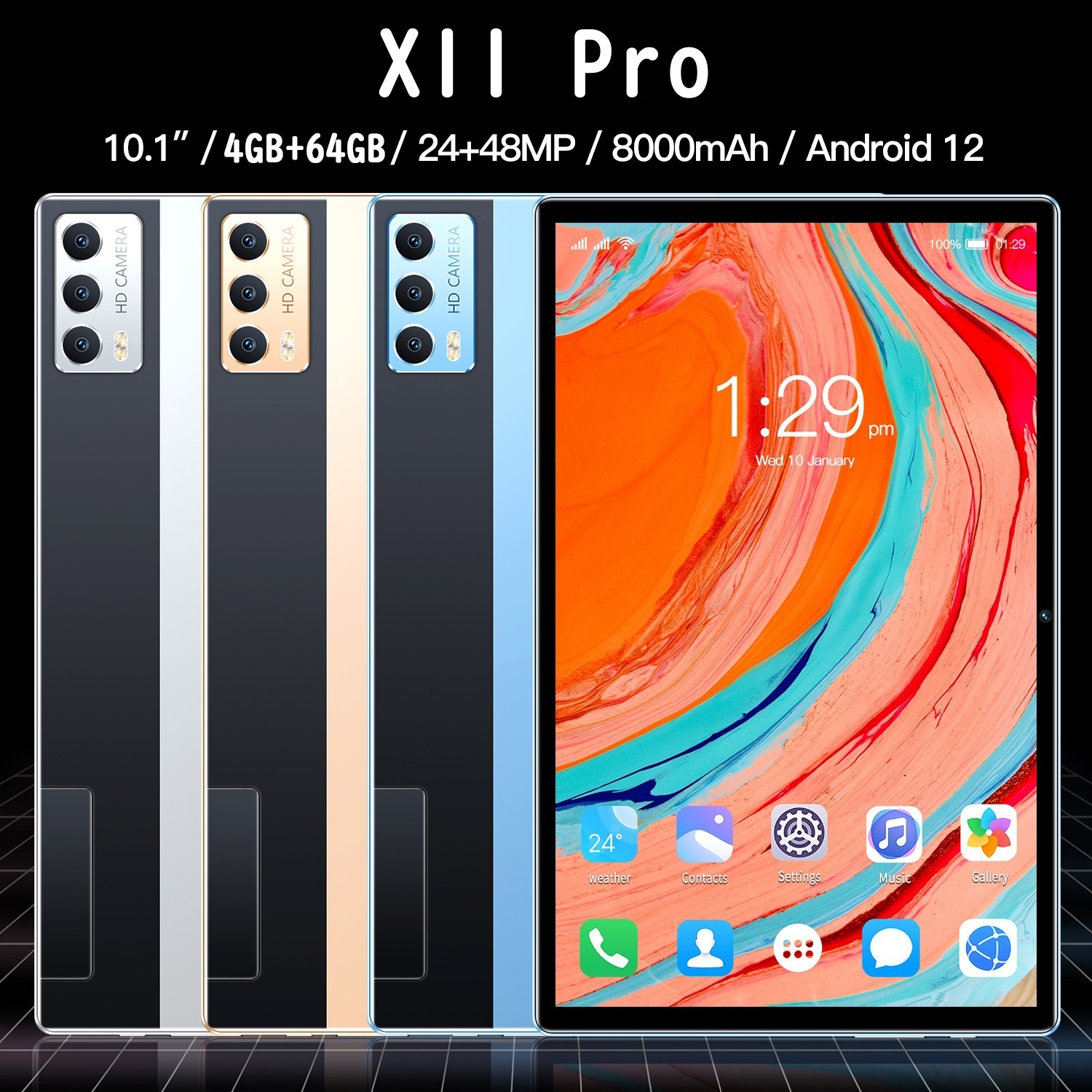 タブレットPC 本体 x11 pro Android12 10.1インチ Wi-Fiモデル 6GB+64GB SIMフリー WIFI 大画面 6000mAh タブレット 軽量 おすす