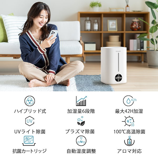 【冬新登場AIスマート & 知能恒湿】加湿器大容量ハイブリッド9L AI湿度調整 冬新登場 AIスマート& 知能恒湿】 加湿器 大容量 ハイブリッド式