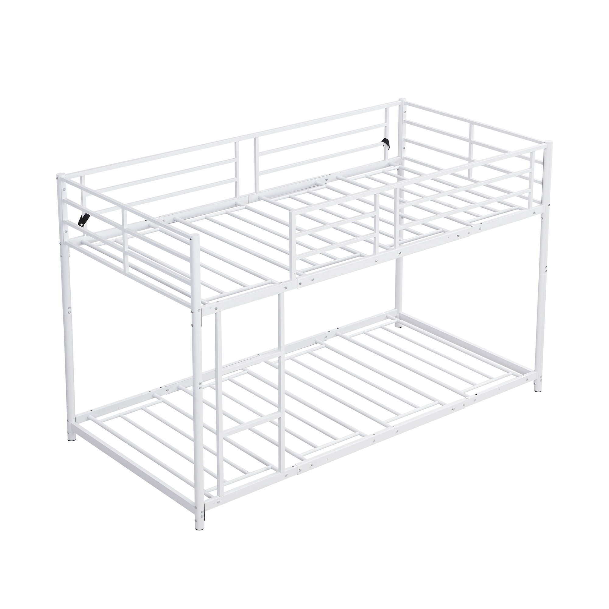 87【新作】【ホワイト】二段ベッド 2段ベッド スチール 耐震 ベッド シングル パイプベッド 2段ベット パイプ 金属製 頑丈 垂直はしご ロータイプ 2段ベッド 業務用二段ベッド 社員寮 学生寮