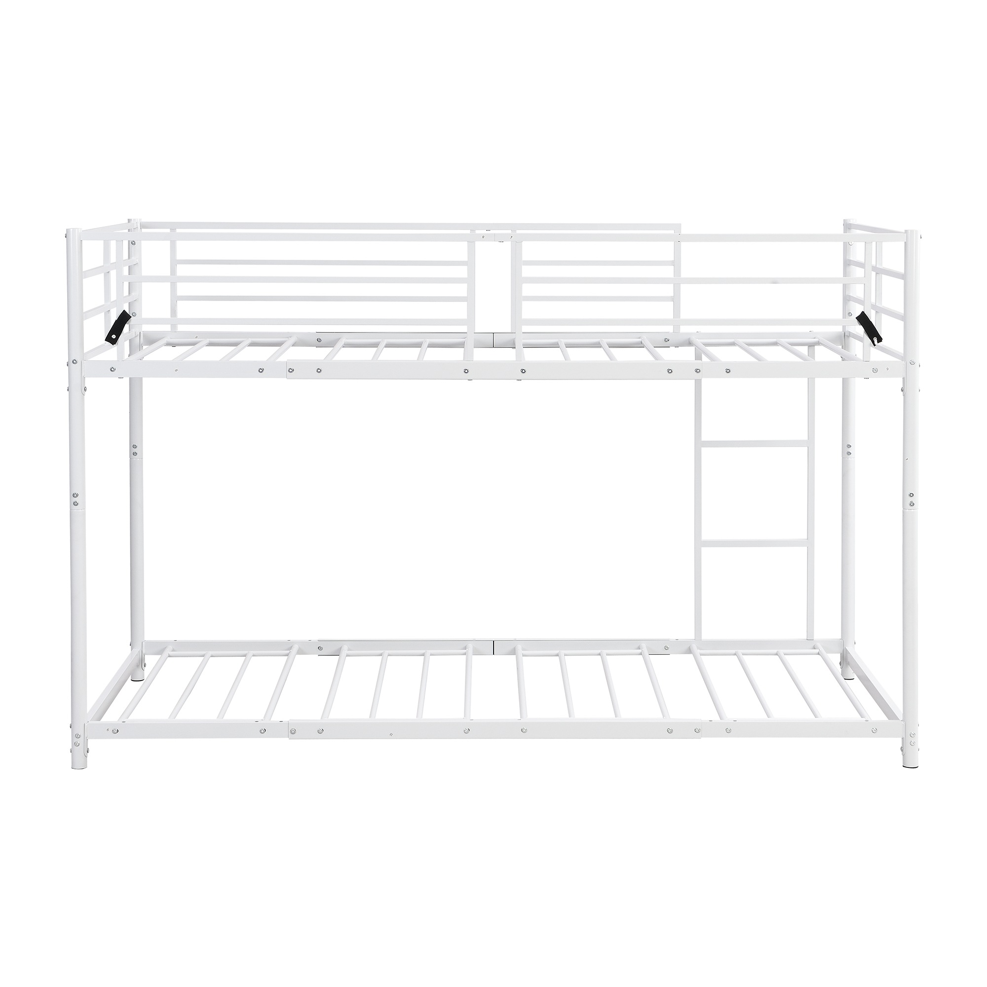 87【新作】【ホワイト】二段ベッド 2段ベッド スチール 耐震 ベッド シングル パイプベッド 2段ベット パイプ 金属製 頑丈 垂直はしご ロータイプ 2段ベッド 業務用二段ベッド 社員寮 学生寮