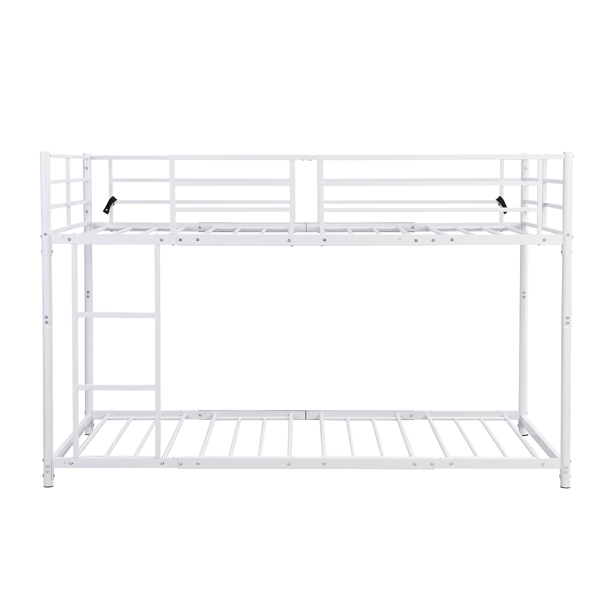 87【新作】【ホワイト】二段ベッド 2段ベッド スチール 耐震 ベッド シングル パイプベッド 2段ベット パイプ 金属製 頑丈 垂直はしご ロータイプ 2段ベッド 業務用二段ベッド 社員寮 学生寮