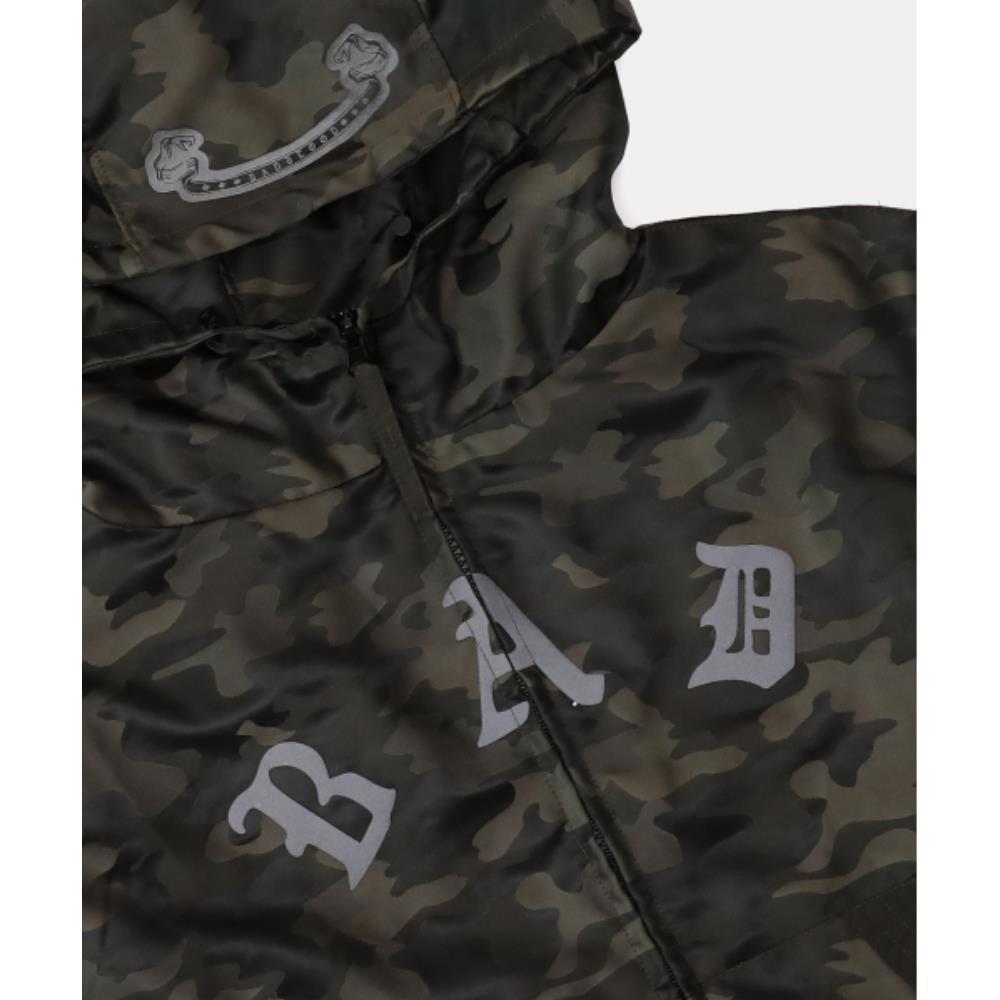 BADBLOOD Mystic Nylon Reflective Hooded Zip-Up Brown Cam BADBLOOD Mystic Nylon Reflective Hooded Zip-Up Brown Cam