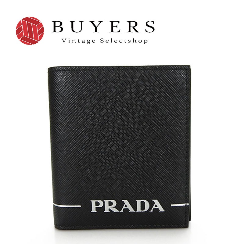 中古 【極美品】プラダ PRADA 2MO004 札入れ カードケース サフィアーノ SAFFIANO PRINT ブラック 黒 NERO BLACK メンズ 男性 ユニセックス 大人 箱付 レザー