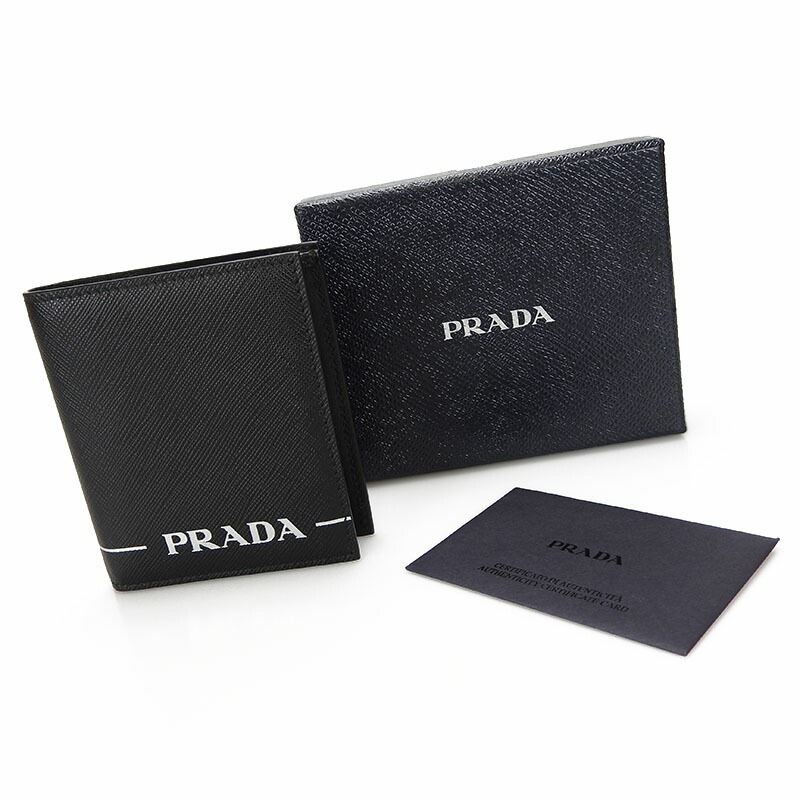 中古 【極美品】プラダ PRADA 2MO004 札入れ カードケース サフィアーノ SAFFIANO PRINT ブラック 黒 NERO BLACK メンズ 男性 ユニセックス 大人 箱付 レザー