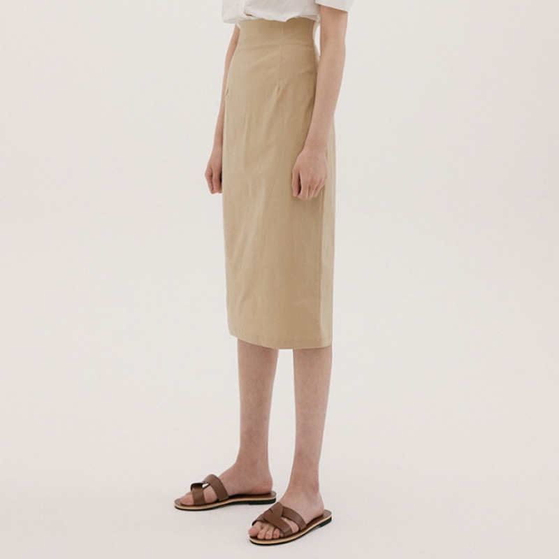 REORG FSK リネンバックスリットスカート ベージュ REORG FSK リネンバックスリットスカート ベージュ