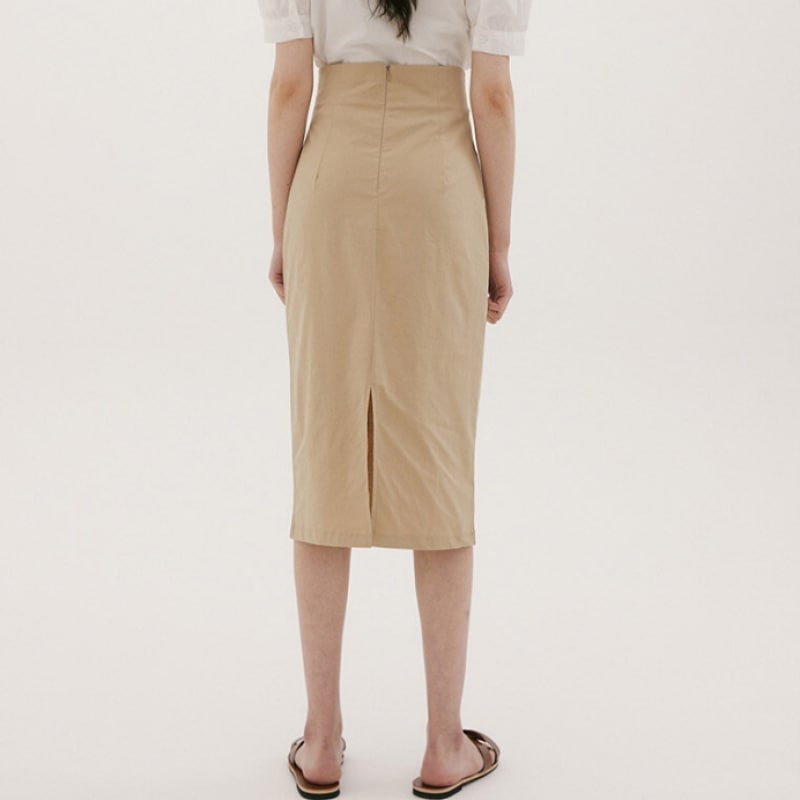 REORG FSK リネンバックスリットスカート ベージュ REORG FSK リネンバックスリットスカート ベージュ
