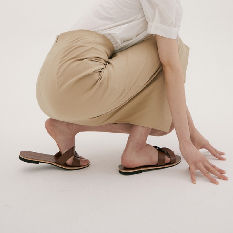 REORG FSK リネンバックスリットスカート ベージュ REORG FSK リネンバックスリットスカート ベージュ