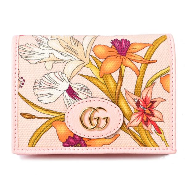 ミニ財布 GUCCI 折財布/フローラ リミテッドエディション/日本限定 キャンバス ローズ 577347 未使用