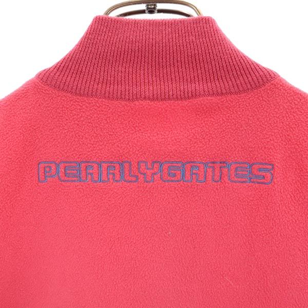 アーガイル ゴルフ ジップアップ ニット ベスト 1 ピンク フリース 切替 ロゴ刺_ レディース