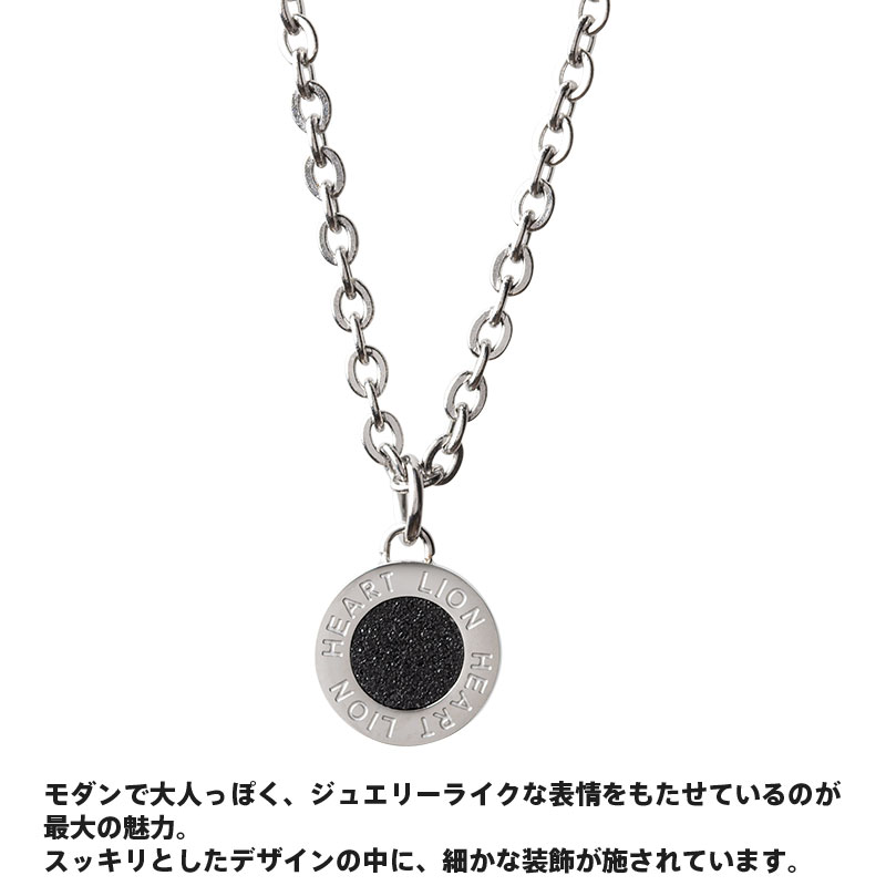 サンド サークル プレート ネックレス ブラック 黒 アズキチェーン ステンレス メンズ ブランド 彼氏 プレゼント