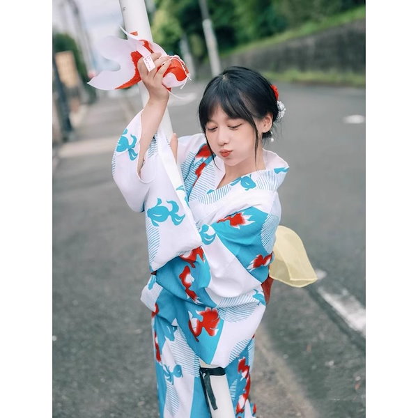 Qoo10] 【本日限定2025new】 浴衣 金魚柄